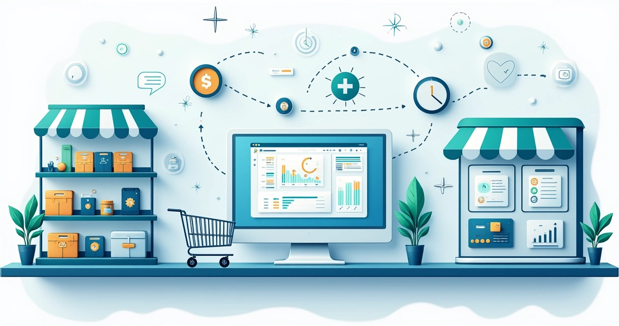 Interface mostrando integração de canais de vendas no varejo