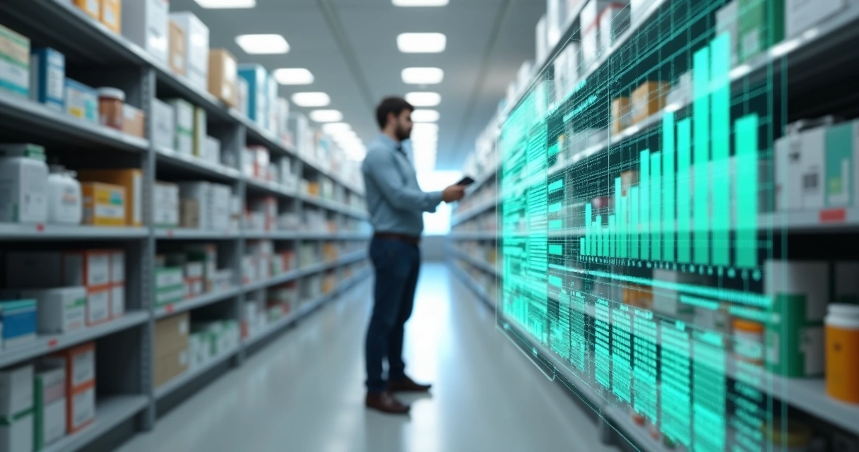 Fluxo integrado entre estoque físico e dados digitais de compras 