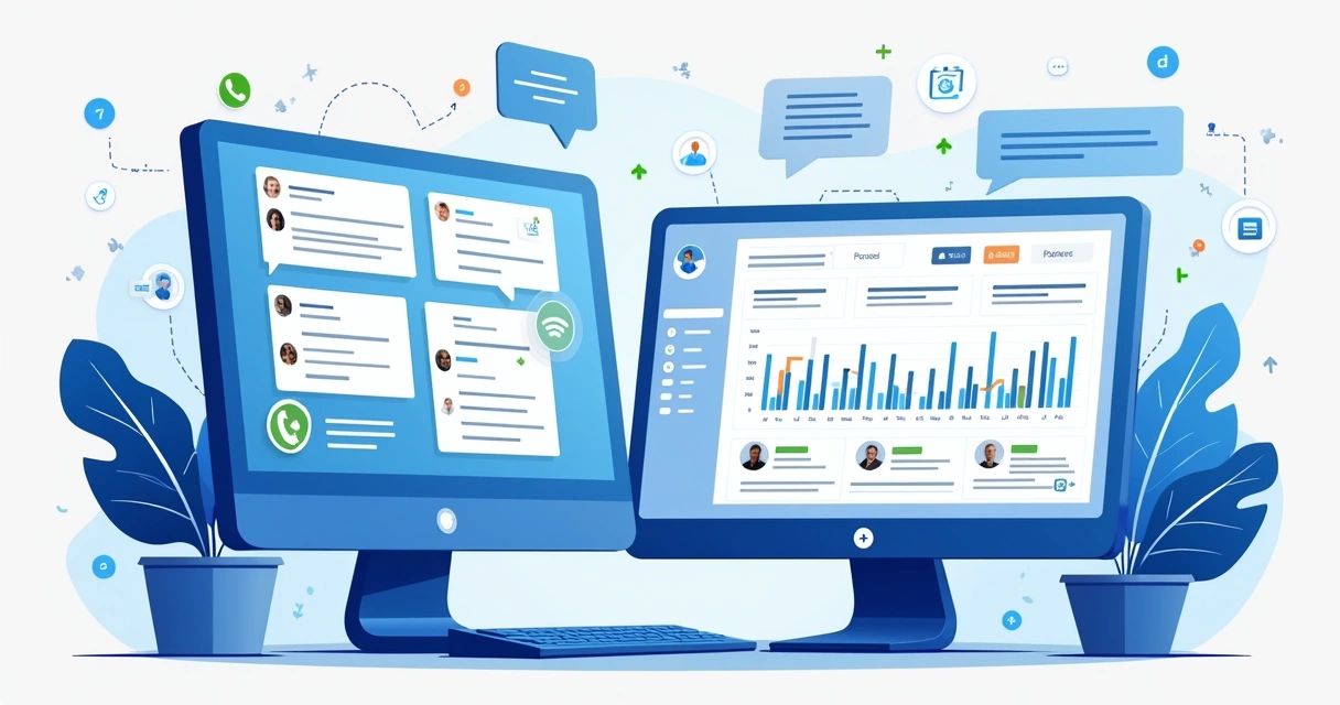 Interface de integração COS e WhatsApp com histórico de conversas centralizado 
