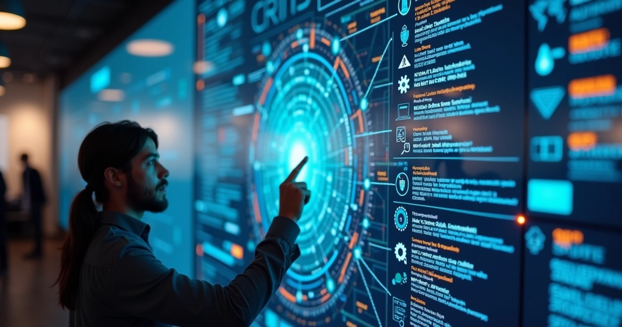 Painel mostrando integrações entre CRM, automação e dados de leads 