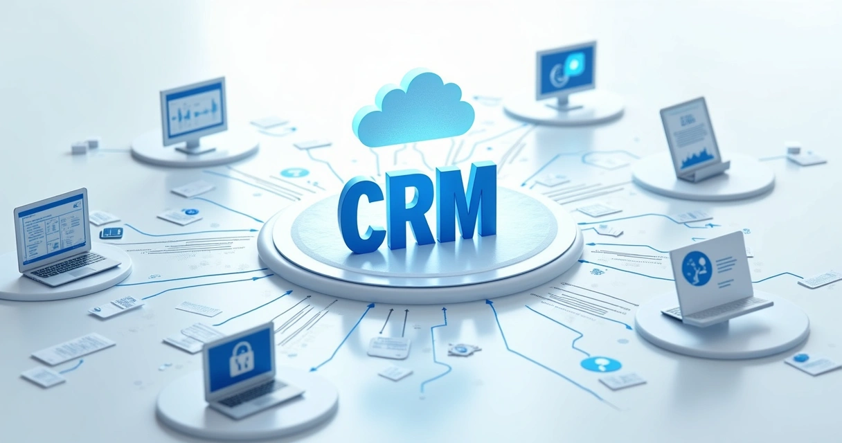 Representação visual da integração CRM com funil de agendamento em clínica 