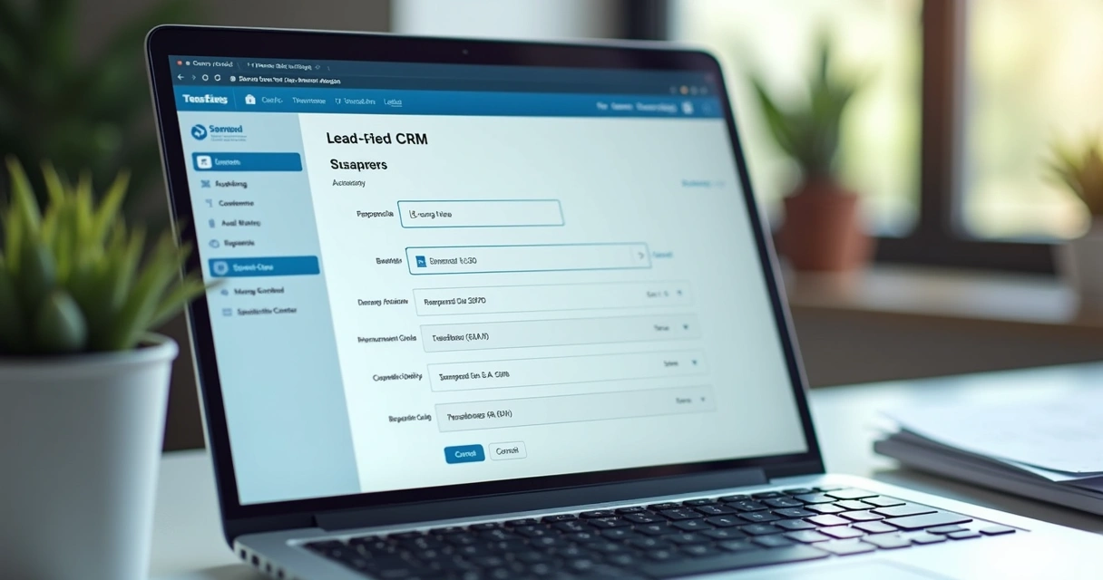 Tela de CRM integrando dados enriquecidos e informações de leads 
