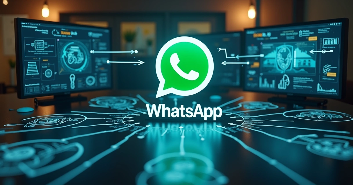 Interface conectando WhatsApp com CRM e ERP 