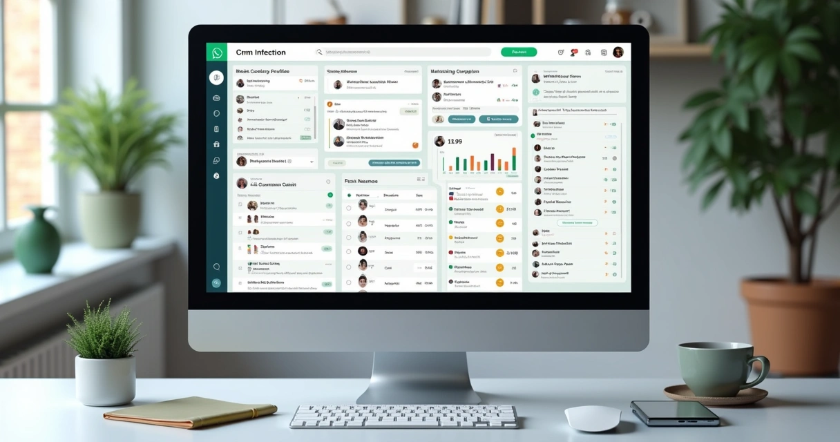 Dashboard de CRM unindo WhatsApp e marketing 