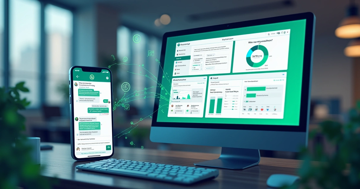 Integração de WhatsApp e CRM representada graficamente 