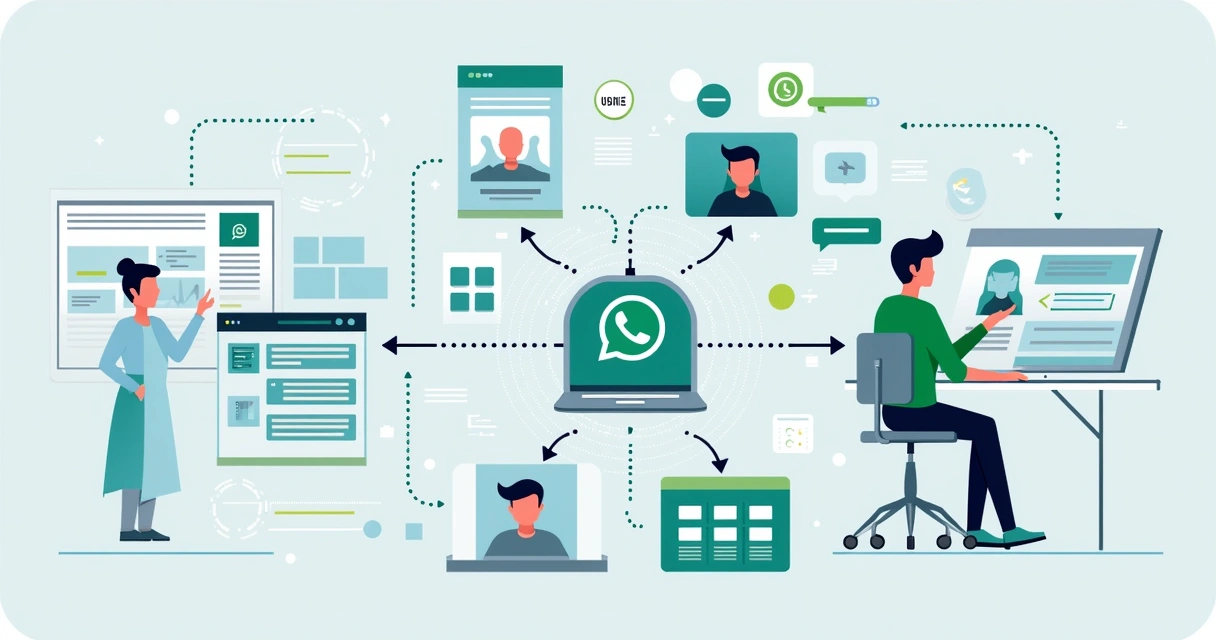 Integração entre chatbot, WhatsApp e CRM com fluxo de dados 