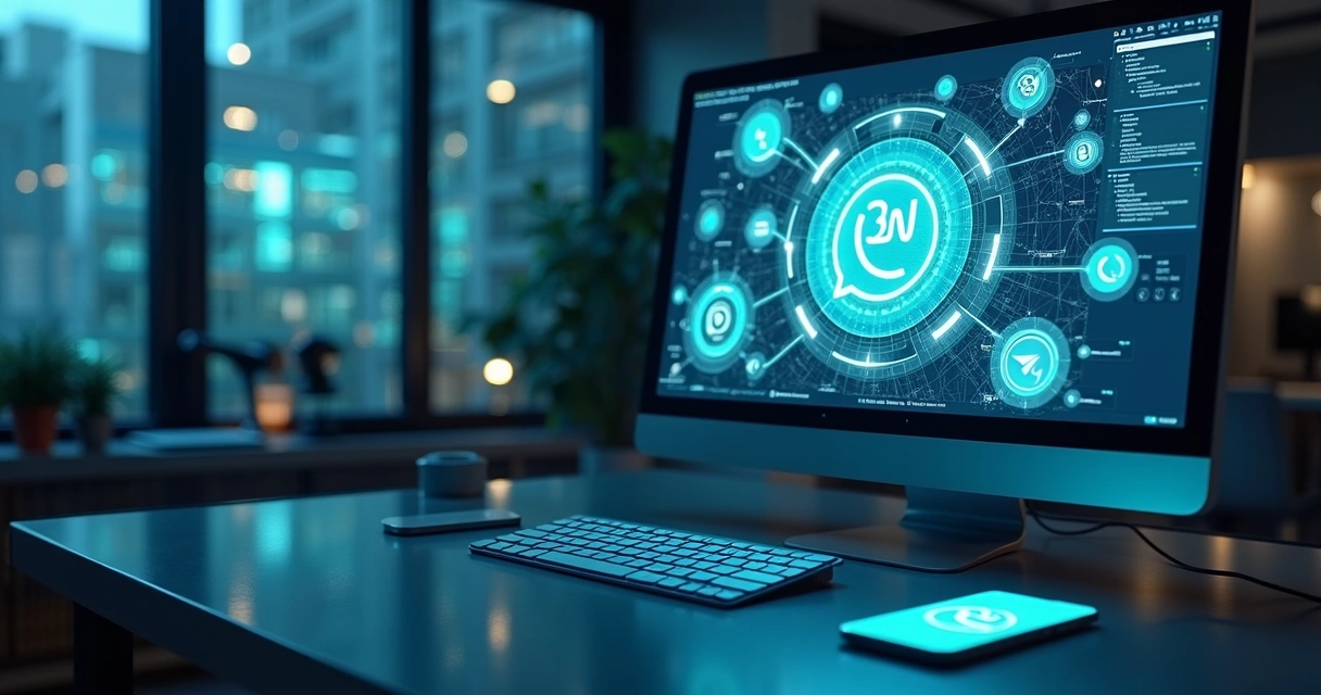 Interface realista de computador mostrando integração de CRM com WhatsApp e múltiplos canais de comunicação digital 