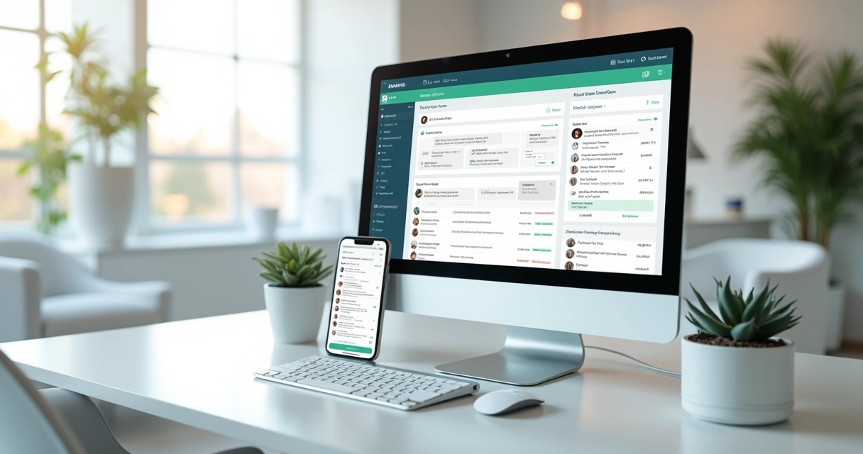 Tela de computador exibindo CRM integrado ao WhatsApp para clínica de dermatologia 