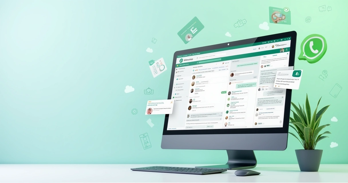 Tela mostrando integração entre WhatsApp e um sistema de CRM 