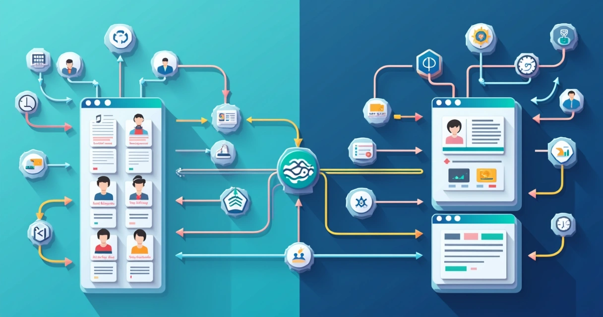 Gráfico mostrando integração de dados entre CRM e plataformas de automação 