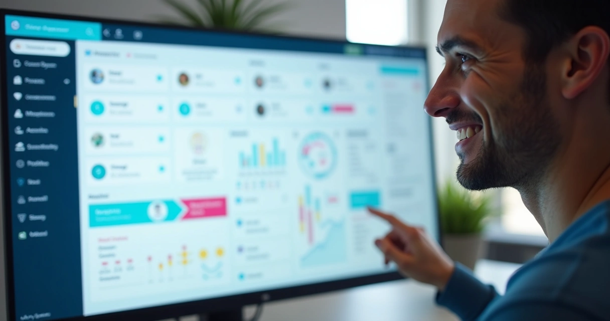 Tela de CRM integrando automaticamente novos contatos de lista B2B 