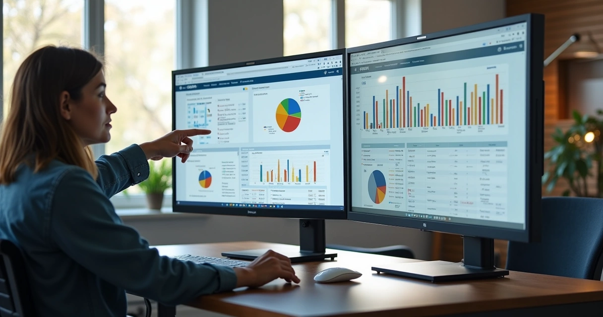 Integração de plataforma de dados e CRM exibida em telas de computador. 