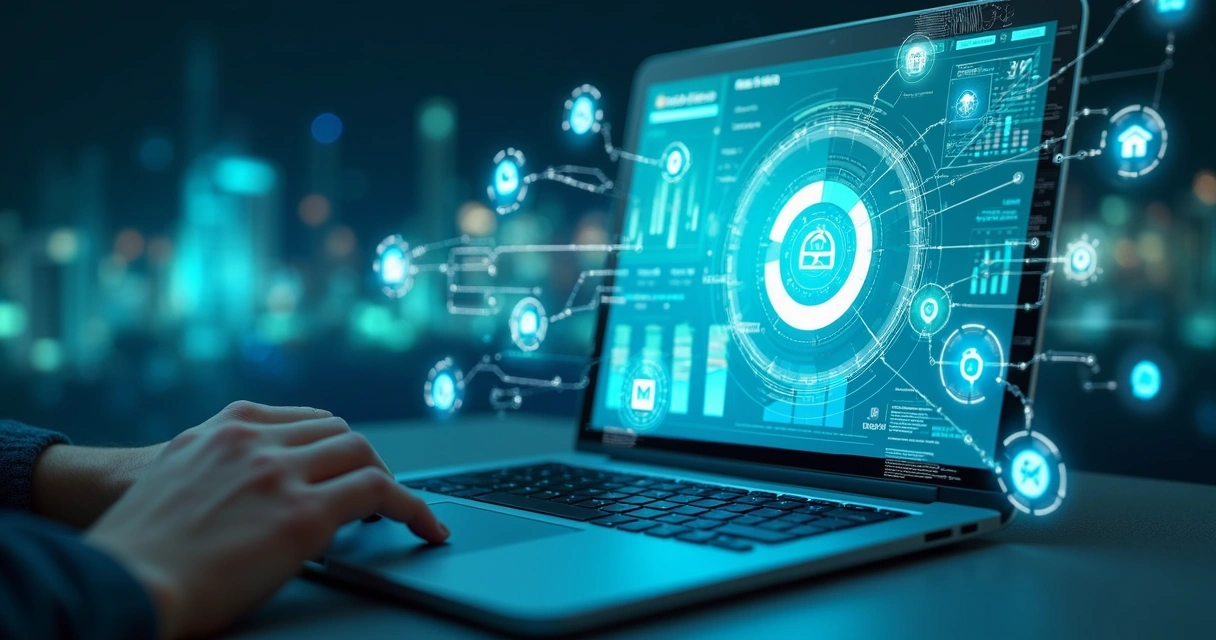 Gráfico de integração de dados conectando diferentes plataformas a um dashboard central 
