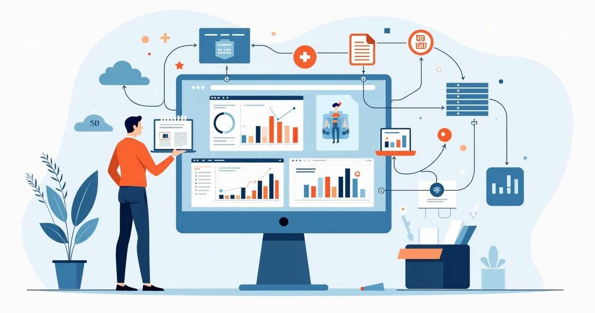 Integração de diferentes fontes de dados em um painel digital