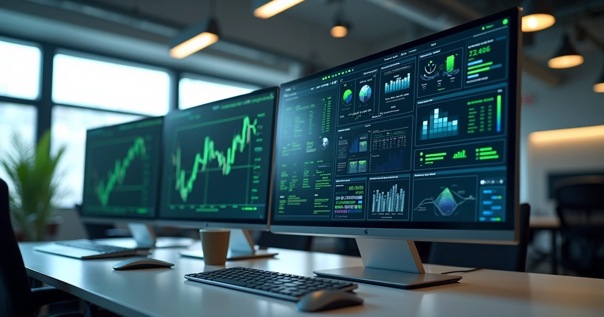 Tela de software integrando dados financeiros e de crédito 