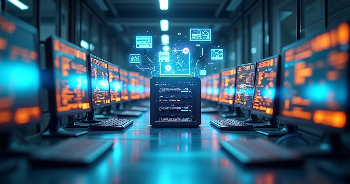 Rede de computadores compartilhando dados fiscais 