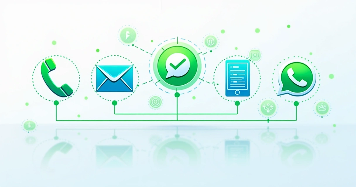 Representação visual de integração de dados com diferentes canais de contato 