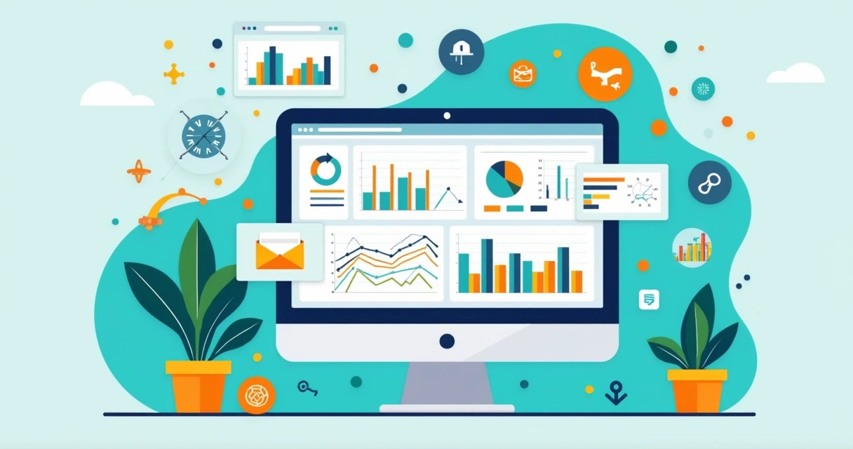 Tela com integração de dados entre múltiplas ferramentas de marketing 