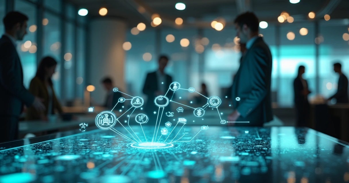 Conexão digital entre diferentes plataformas de software corporativo 