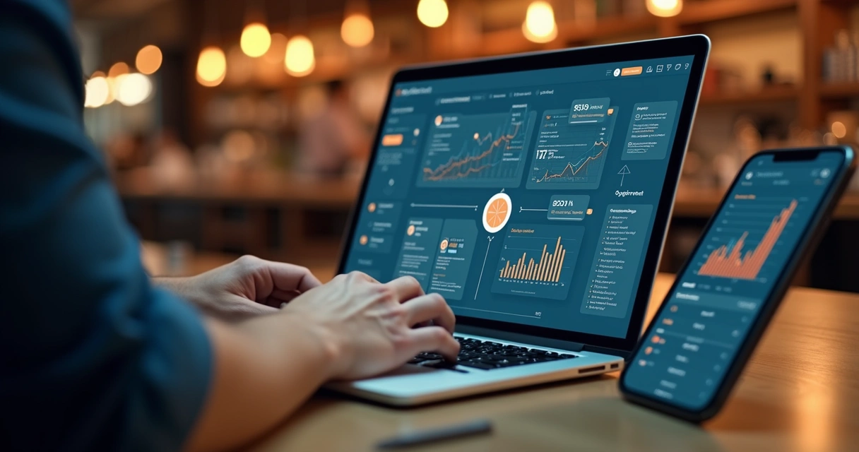 Tela com integração automática de sistemas em restaurante 