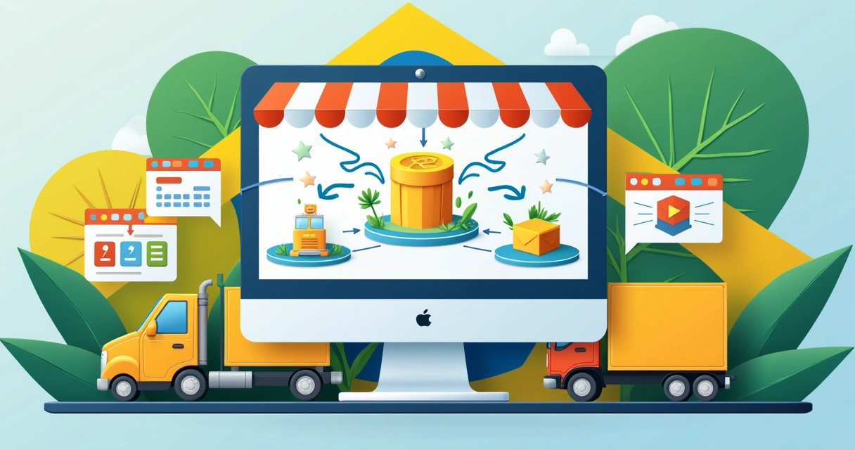 Tela de integrações de plataforma de e-commerce com marketplaces 