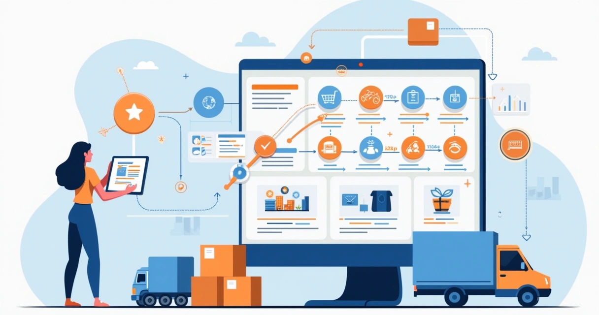 Integração de e-commerce com múltiplos fornecedores e automação de pedidos.