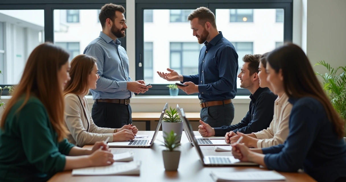 Equipe diversificada se integrando no ambiente de trabalho 