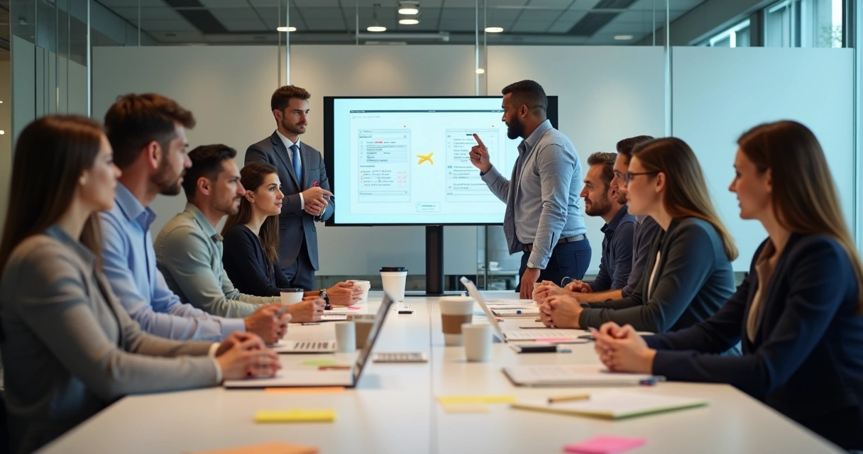 Equipes de empresas diferentes em integração no escritório 