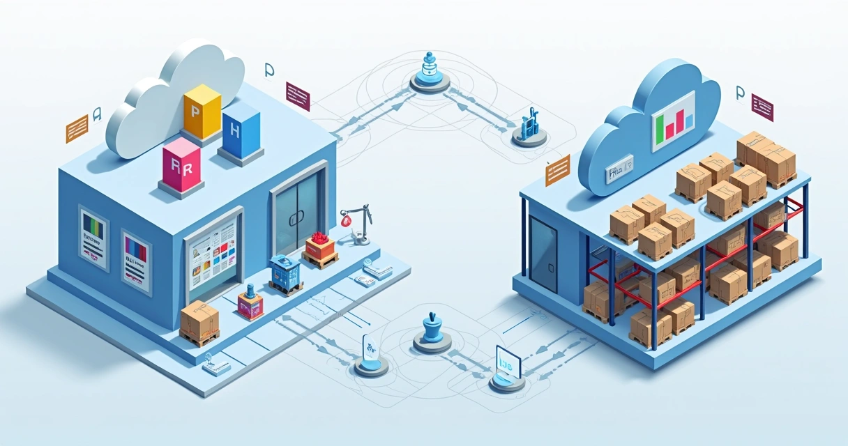 Diagrama de integração entre ERP e almoxarifado virtual 