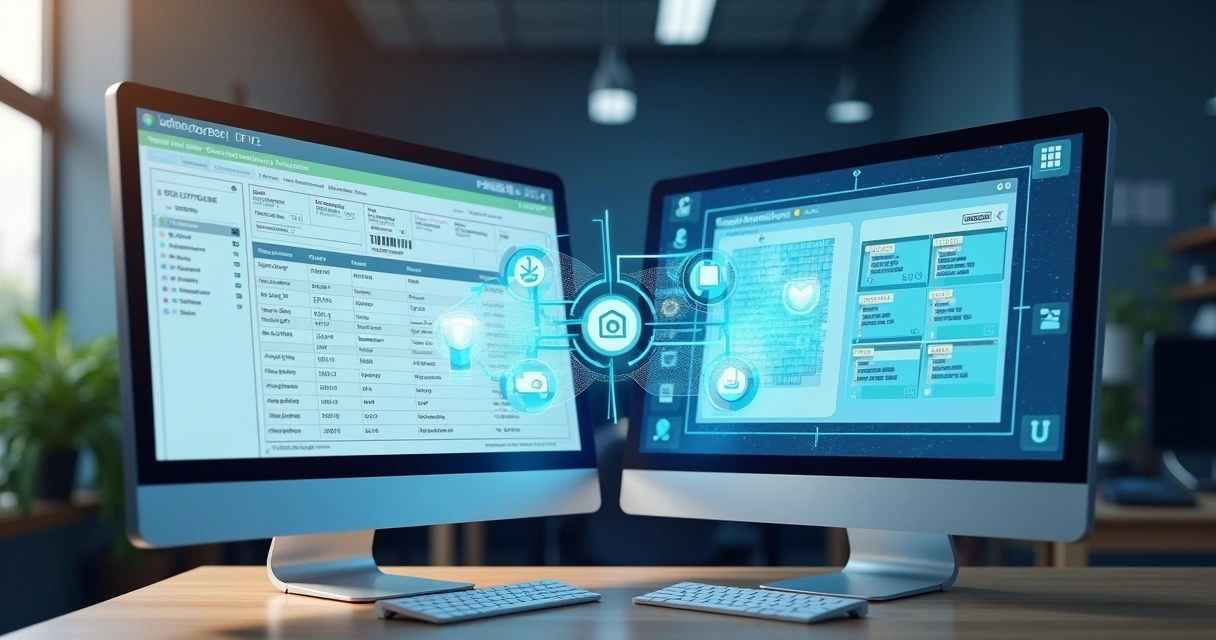 Tela de integração entre sistema ERP e banco 