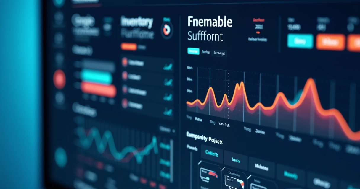 Dashboard de ERP mostrando integração de estoque entre loja física e online 