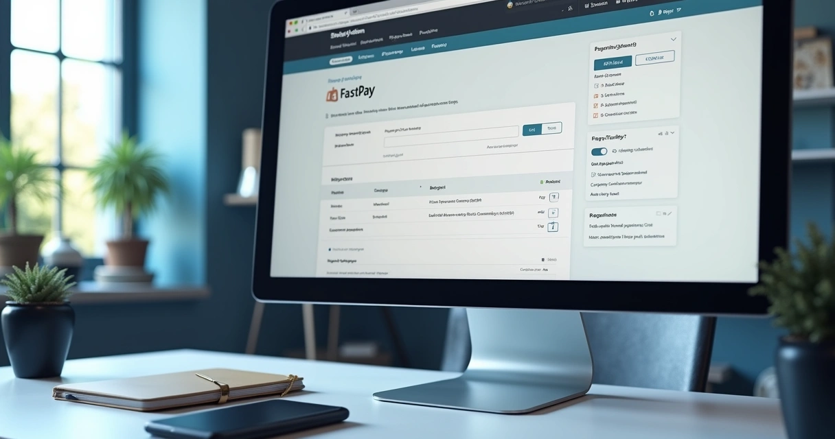 Tela do painel Shopify exibindo configuração do gateway FastPay para pagamentos online 
