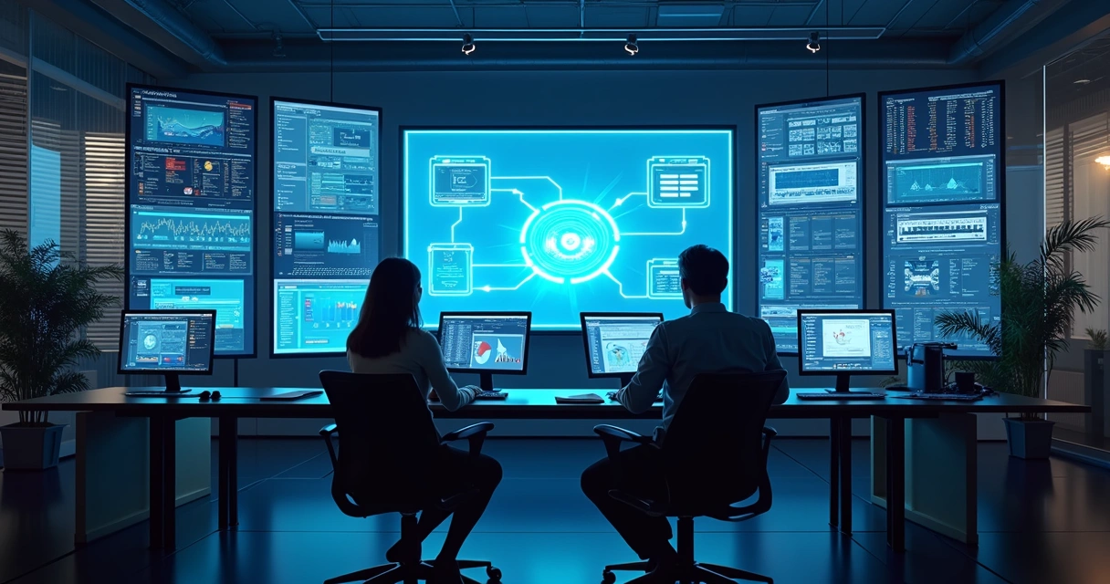 Integração de diferentes sistemas em um painel digital multi colorido 