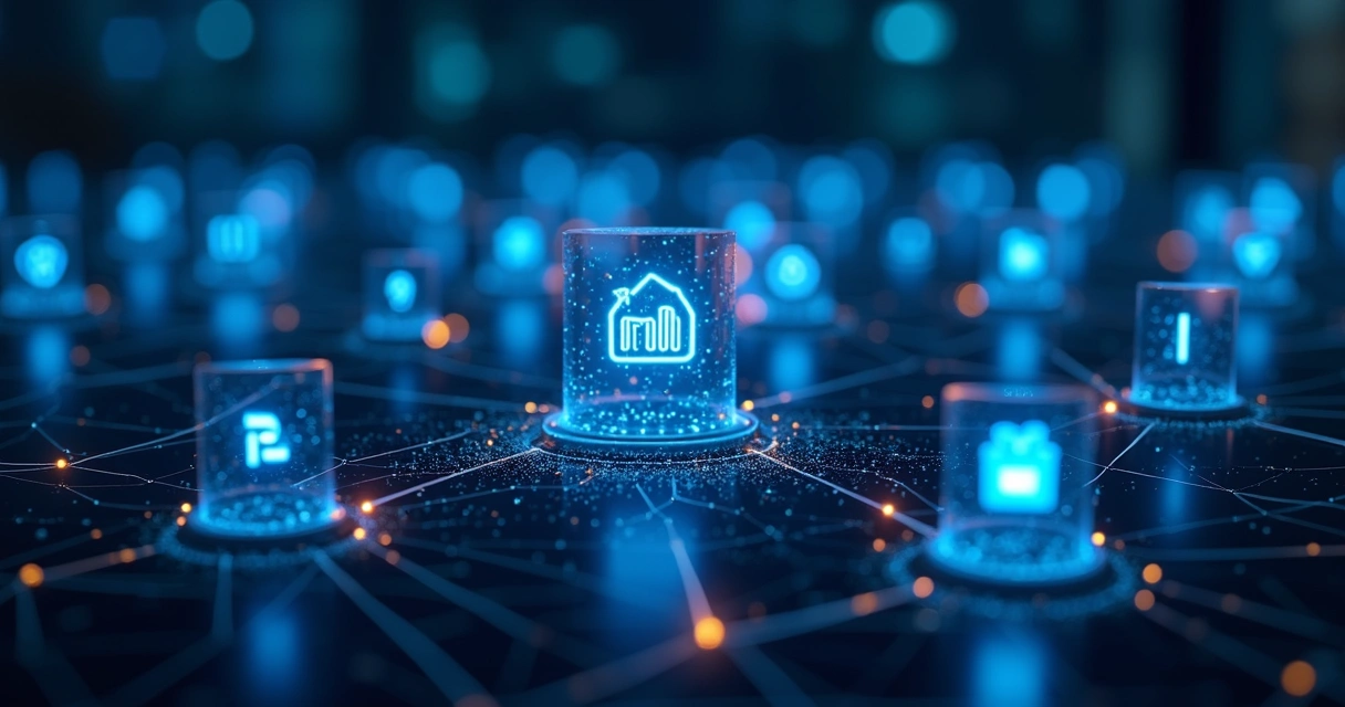 Fluxo digital conectando aplicativos empresariais 