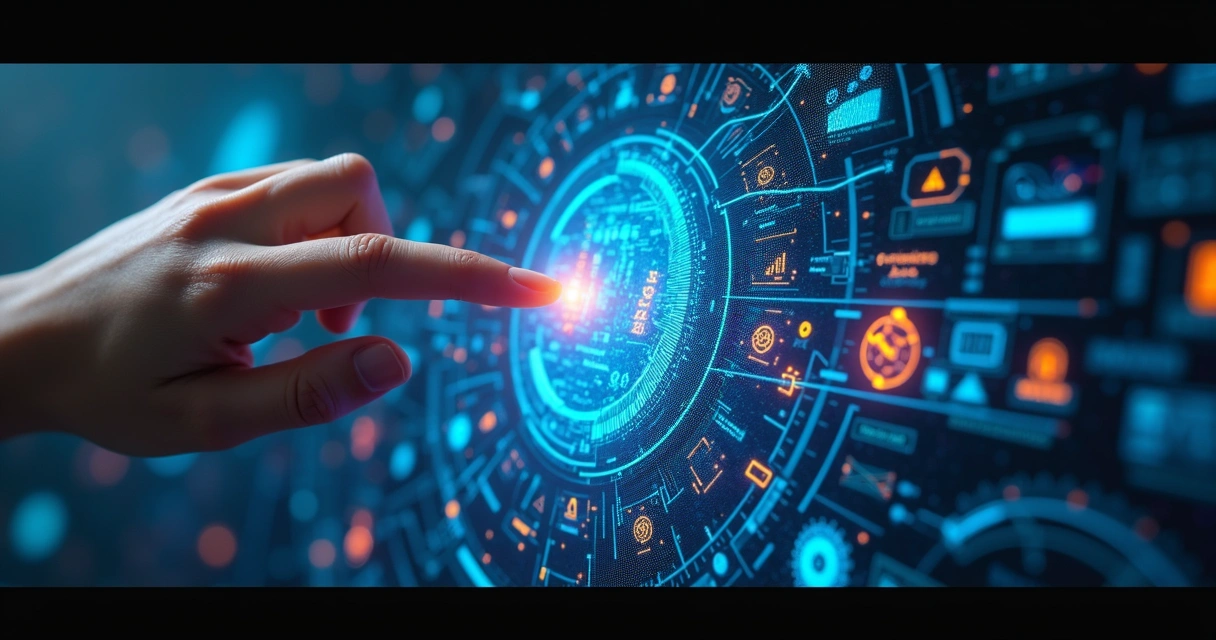 Ícones digitais interligados mostrando integração de ferramentas de marketing e vendas 