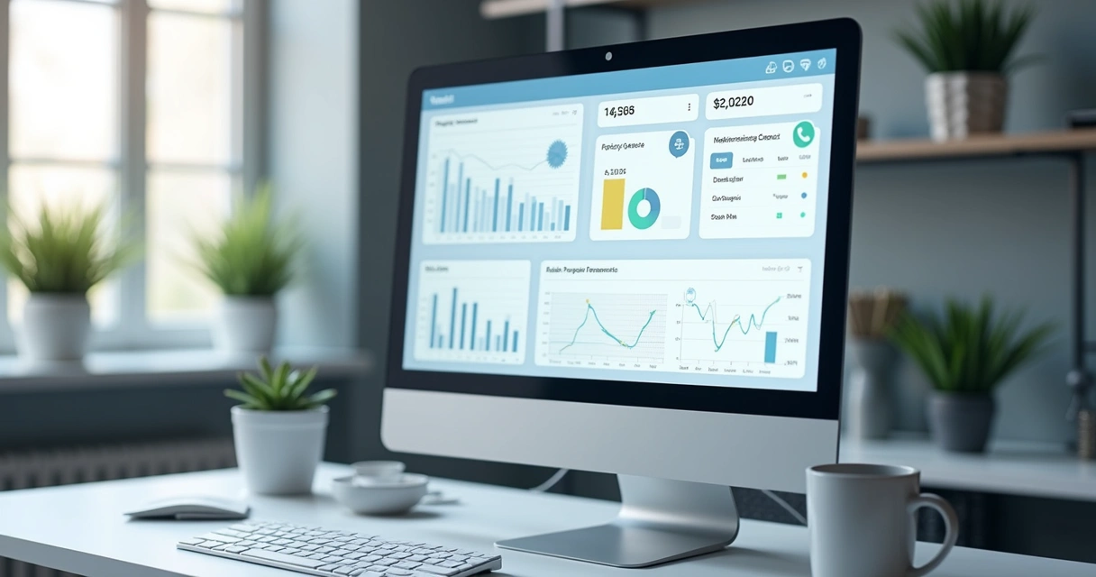 Visão de dashboard com canais de comunicação integrados 