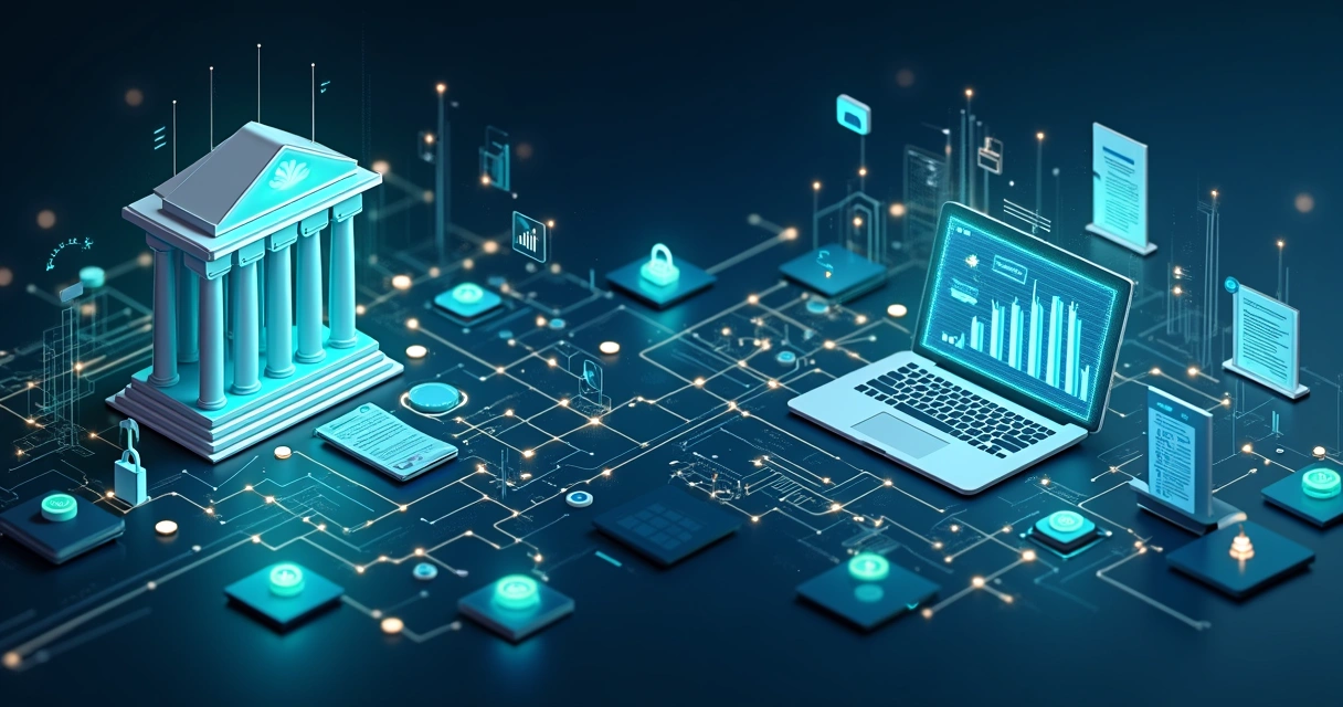 Fluxo de integração de dados financeiros entre banco e sistema de contabilidade 
