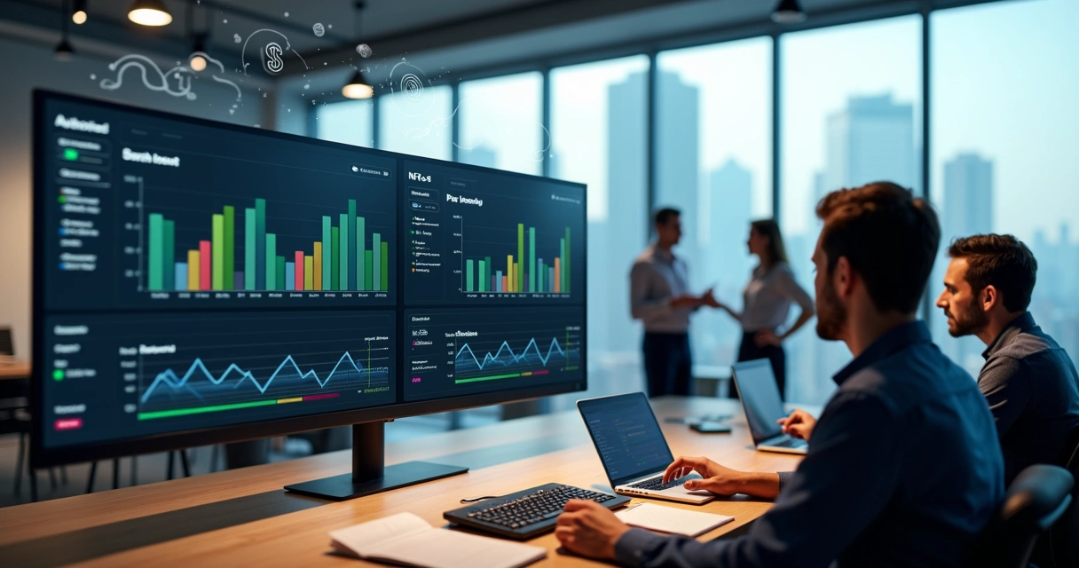 Equipe de produto analisando dashboard de notas fiscais integradas via API em um painel de SaaS 