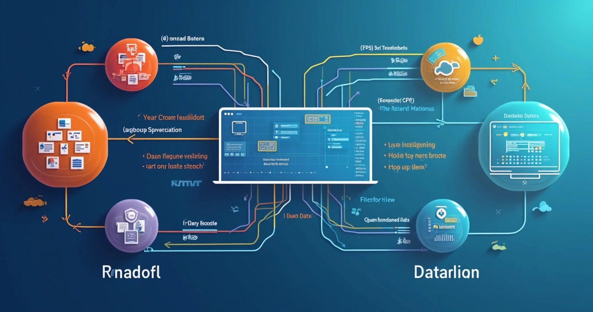 Fluxo mostrando integração de múltiplas fontes de dados empresariais 