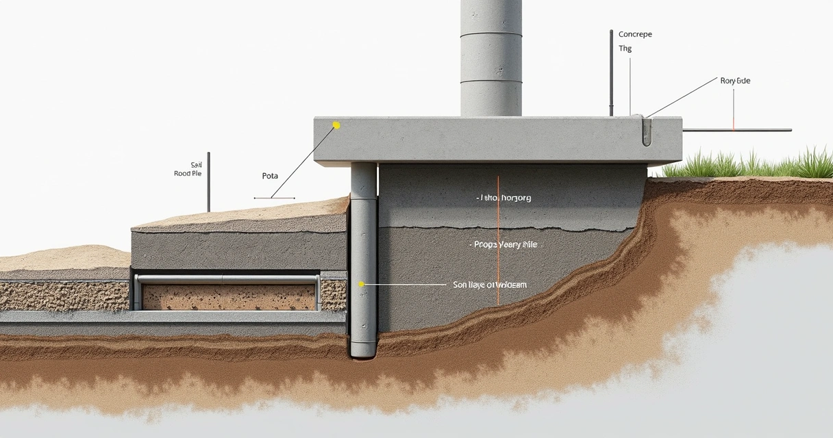 Integração da estaca raiz com outros tipos de fundação em corte transversal. 