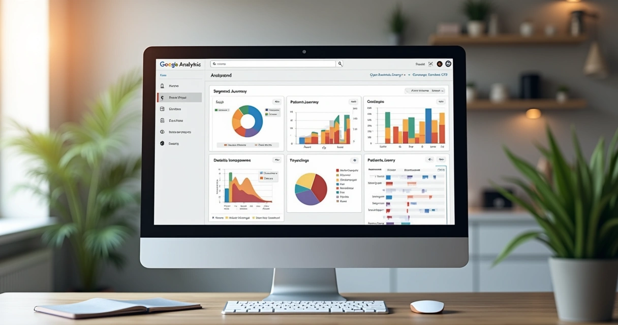 Tela com integração Google Analytics 4 e CRM de clínica