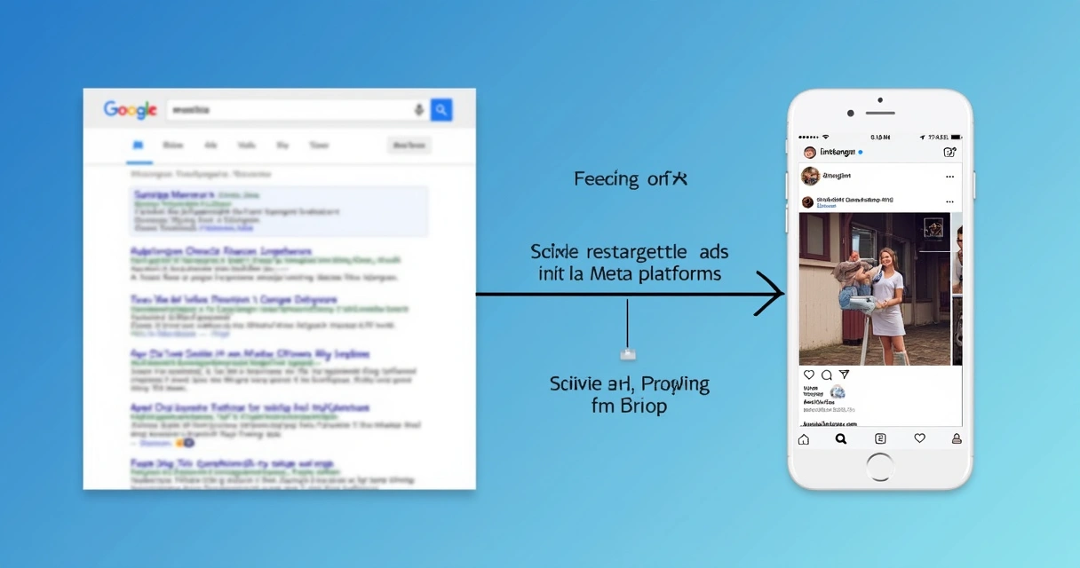 Exemplo visual de integração de campanhas Google Ads e Meta Ads 