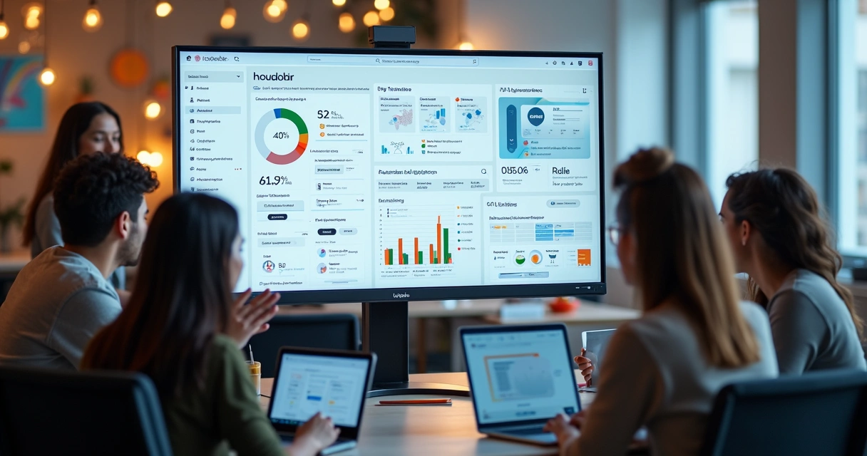 Interface de plataforma digital exibindo criação automática de site com IA generativa e vibe coding 