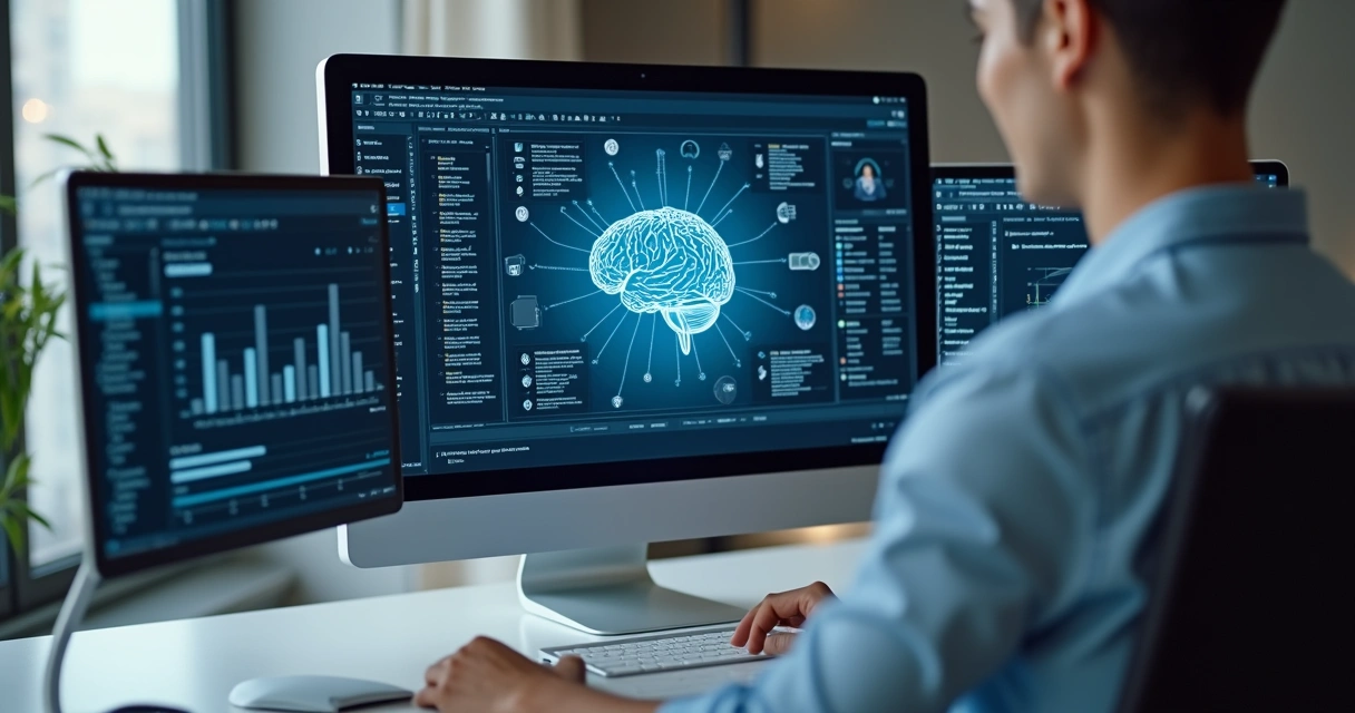 Tela mostrando integração de IA com CRM, ERP e chat online 