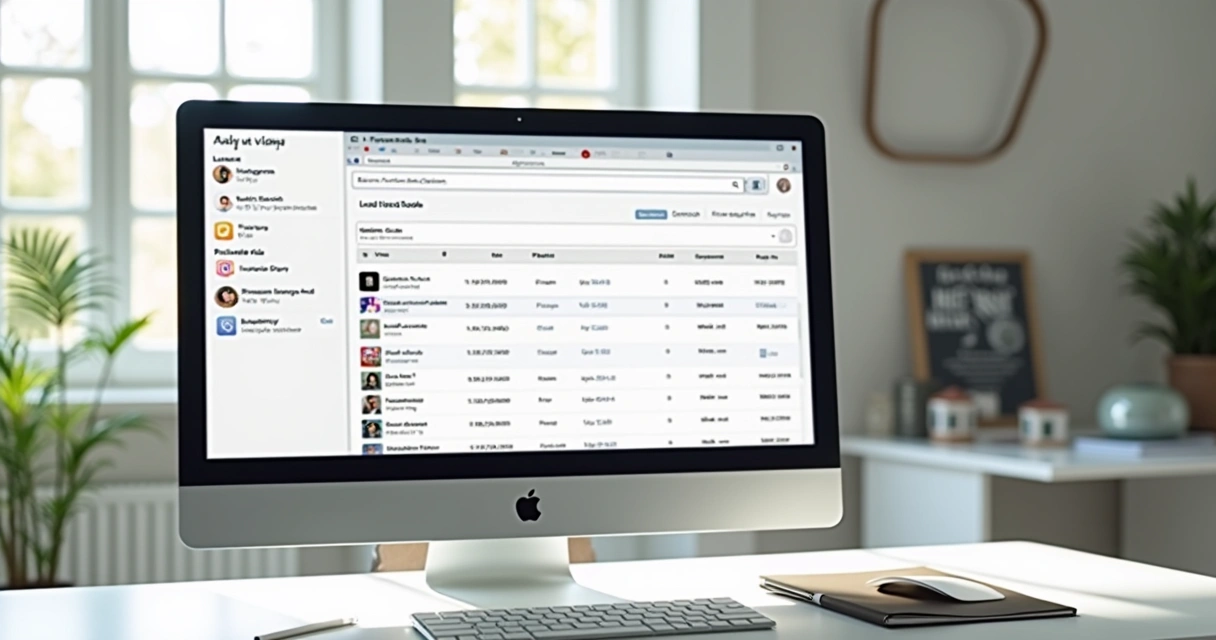 Dashboard de CRM com integrações visíveis e fluxos de leads do Instagram