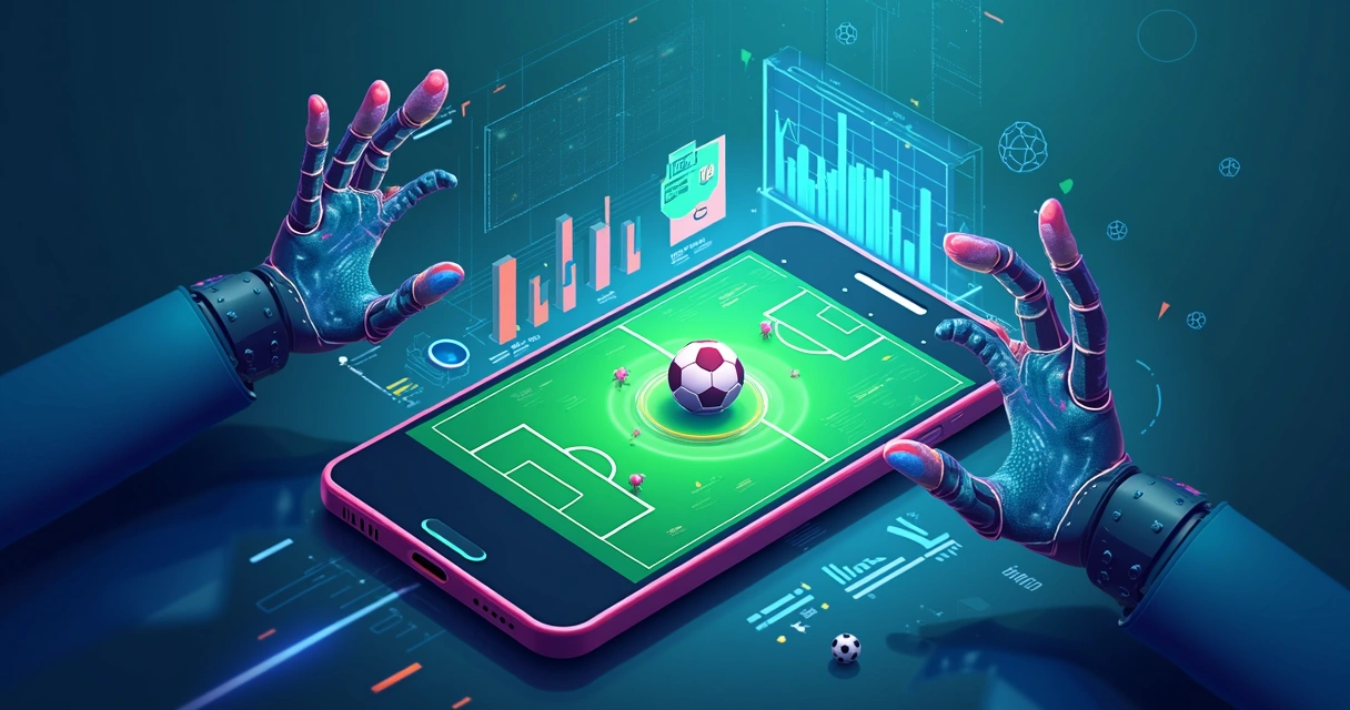 App de apostas esportivas com inteligência artificial e automação mostrados na tela 