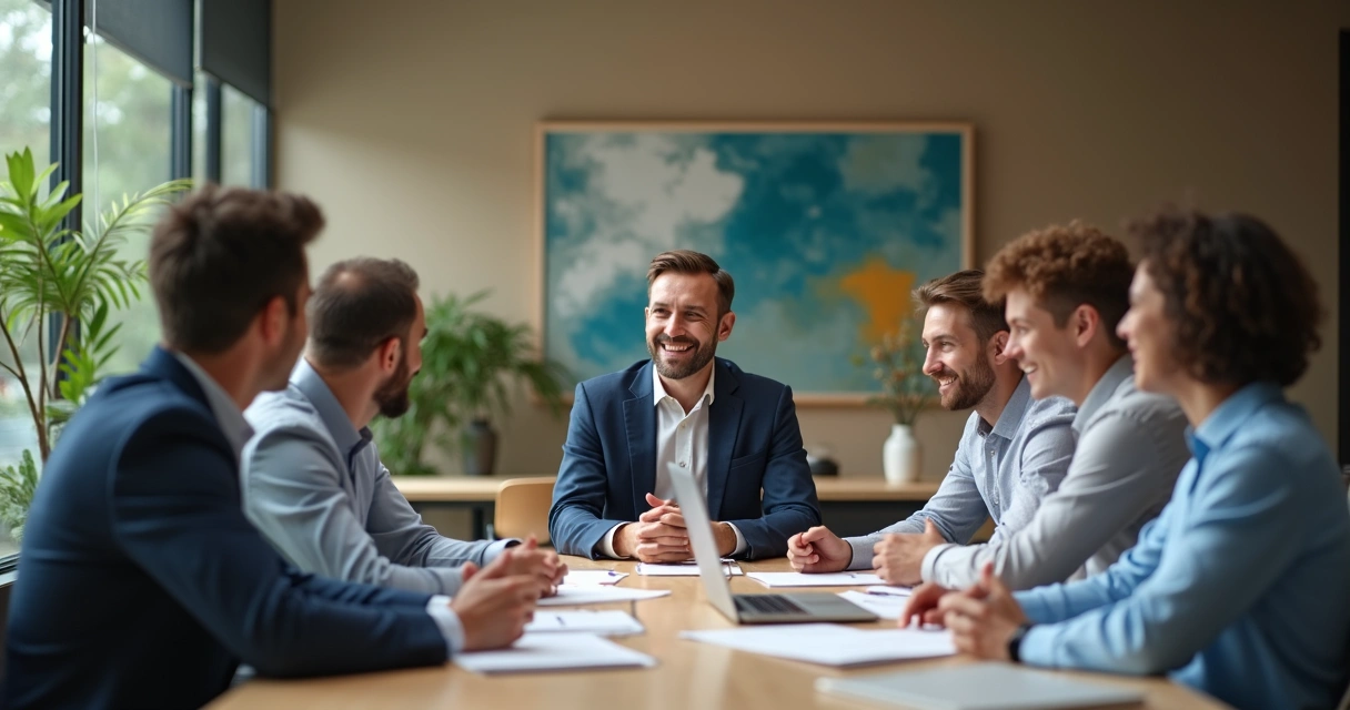 Líder sendo integrado em reunião com equipe 