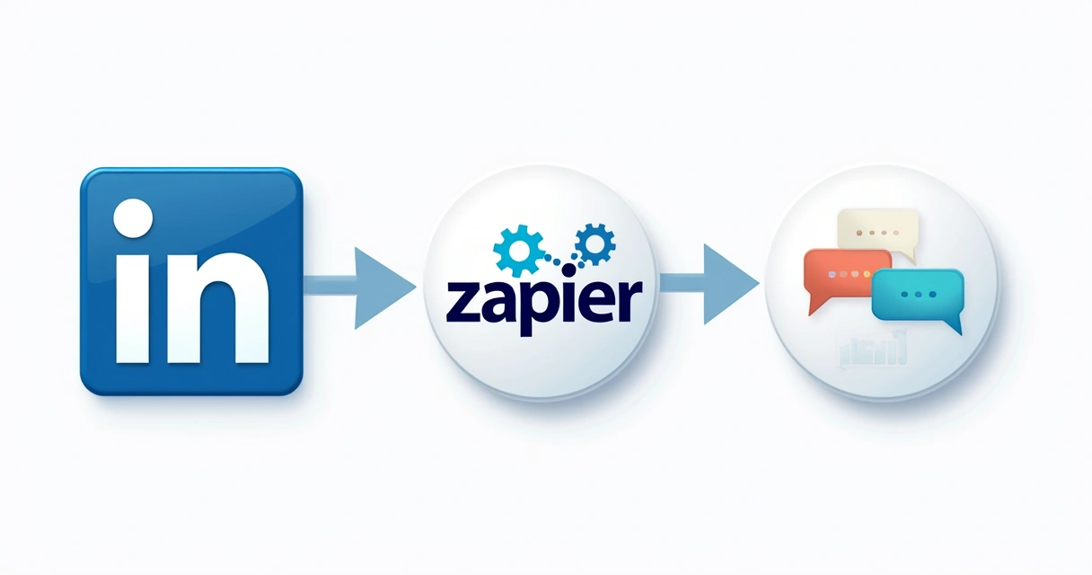 Fluxo de integração LinkedIn, Manychat e Zapier 