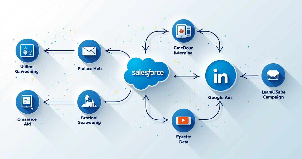 Fluxo visual entre CRM e plataformas de anúncios digitais 
