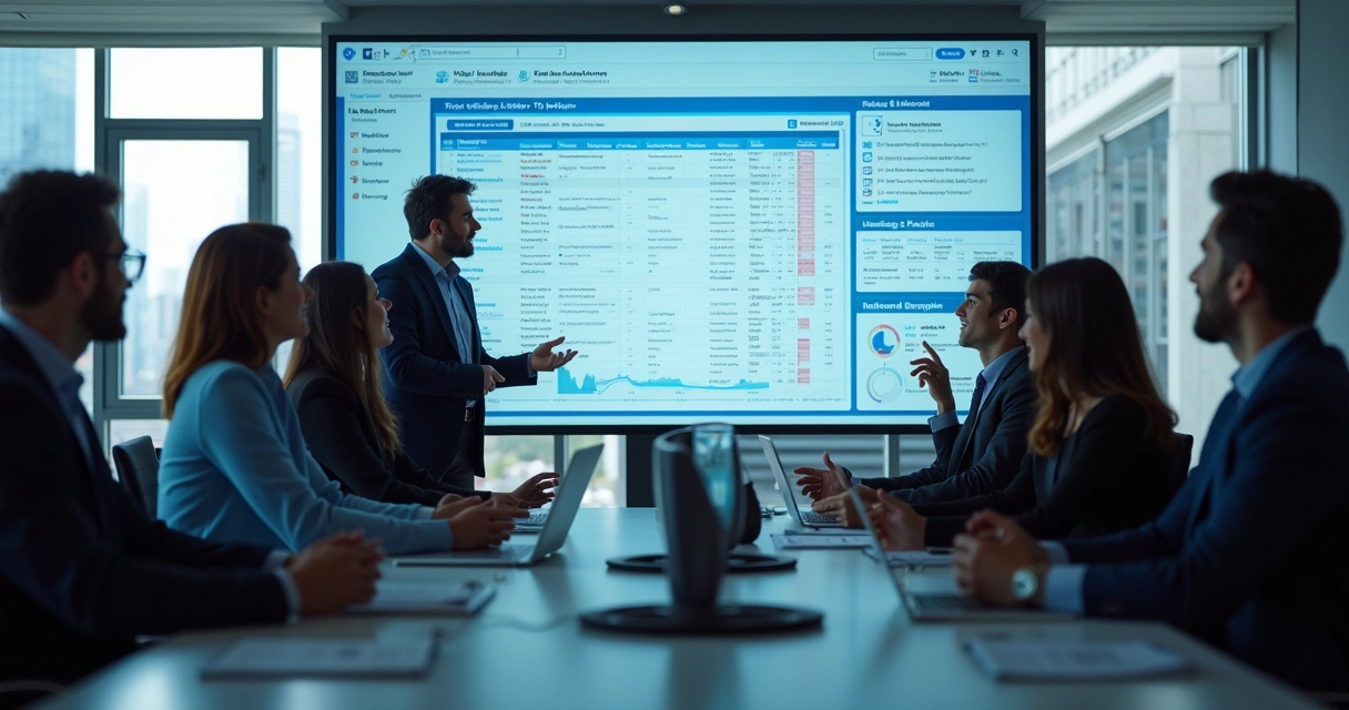 Marketing e vendas trabalhando juntos em tela de CRM compartilhada 